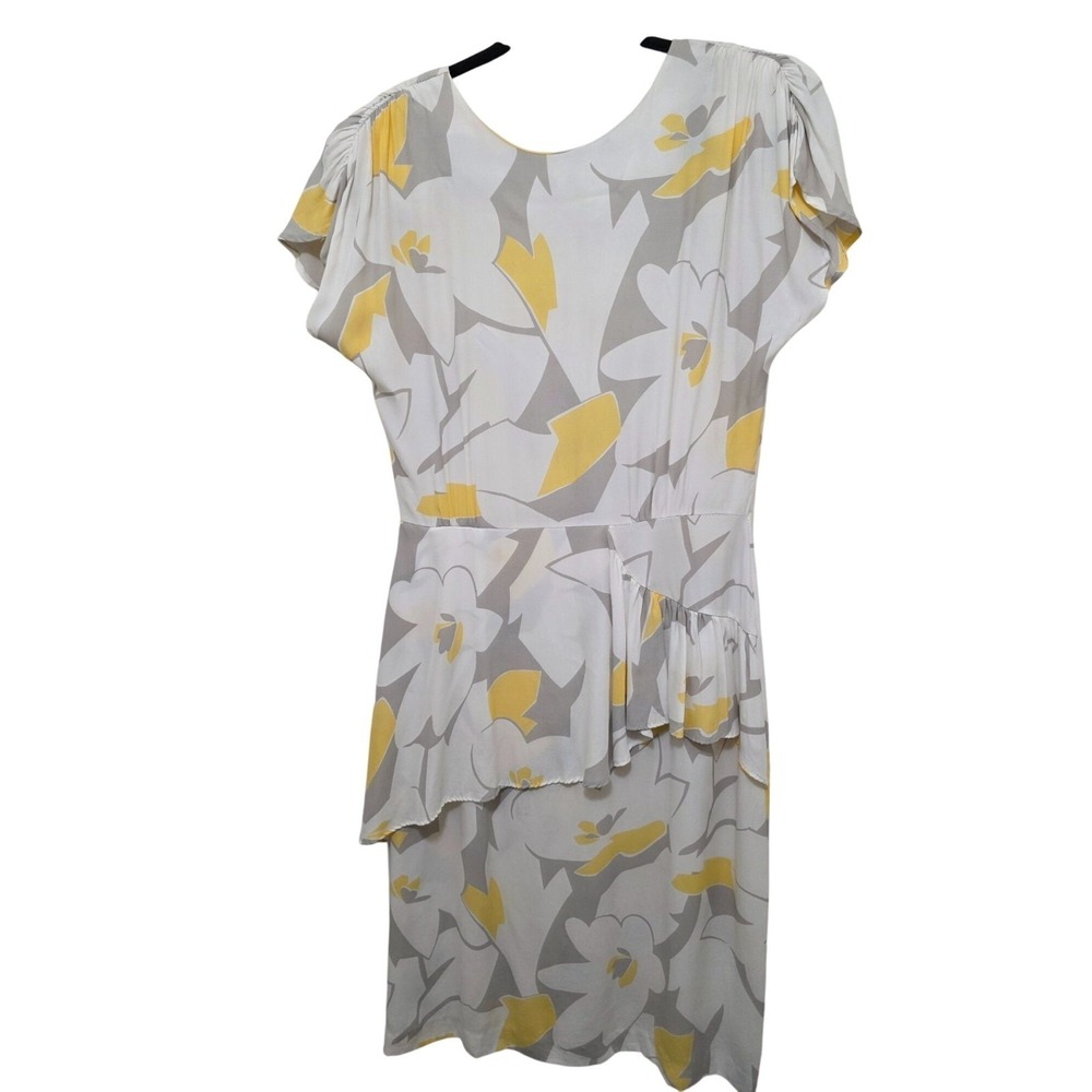 VTG Katie‎ Women's 80S Y2K Floral Button-Down Back Midi Dress Ruffle Hem Size 10